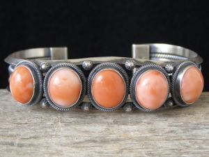Freddy Maloney Pink Coral Row Bracelet size 6 7/8