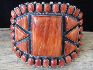 Anthony Skeets Red Spiny Oyster Cluster Bracelet size 6 1/2"